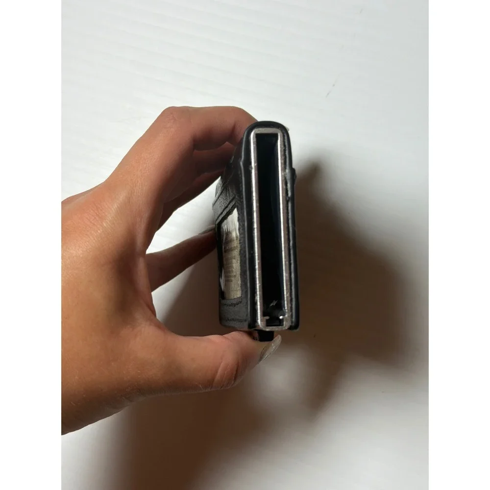 American Leather Co Card Holder Black RFID Pop Up Minimalist Wallet Mens